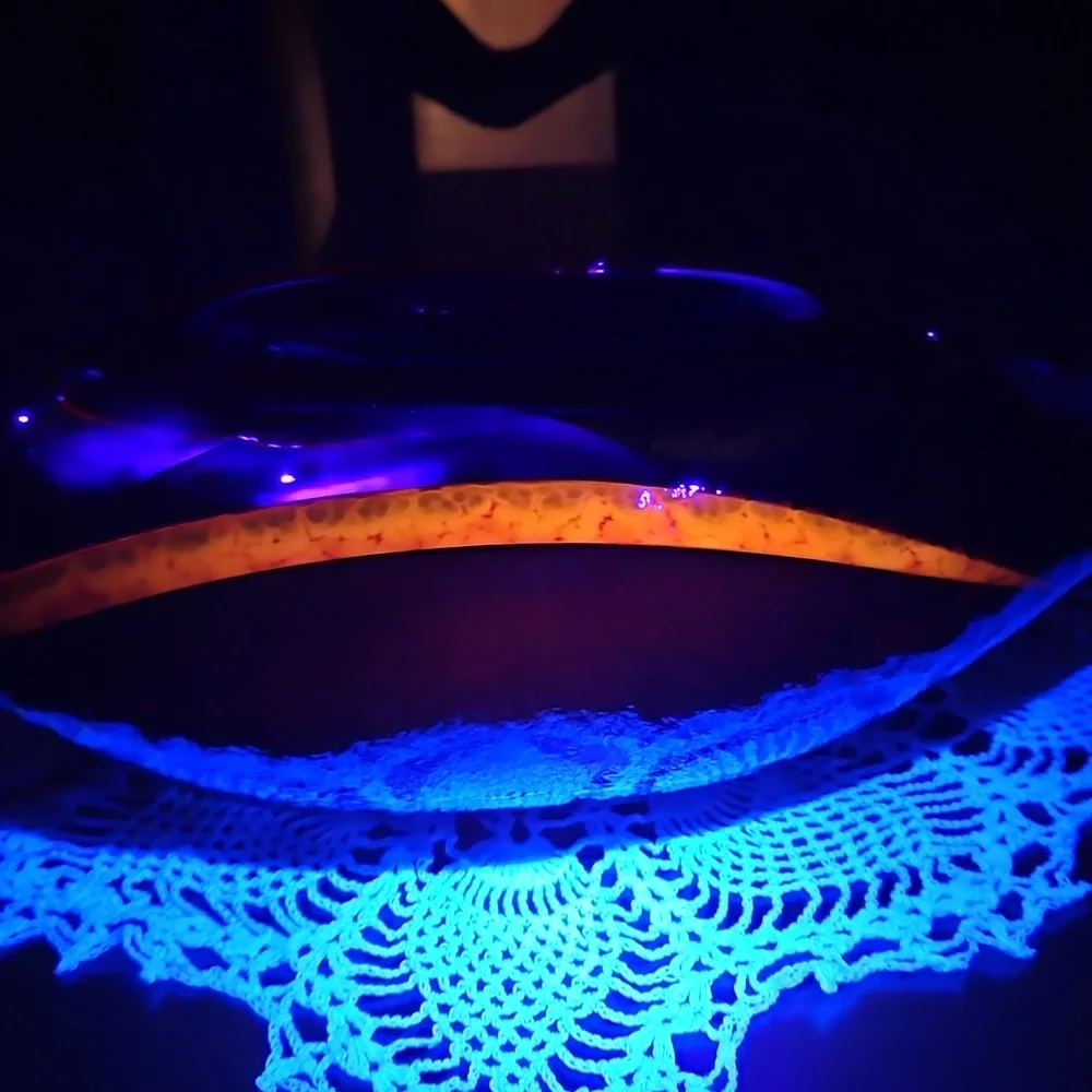 Artisan-crafted UV Reactive Italian Fiery Ruby Red Caldera Centerpiece